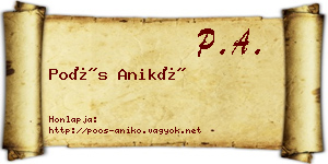 Poós Anikó névjegykártya