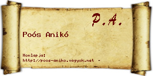 Poós Anikó névjegykártya